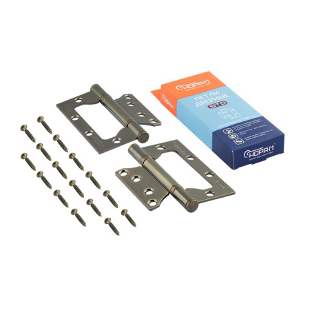 Картинка Петля накладная 100х75 Без врезки 800-4" Старая бронза Нора