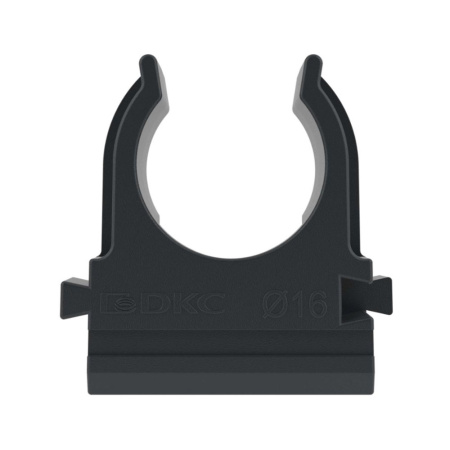 Картинка Держатель-клипса с защелкой 16 мм Черная для труб DKC
