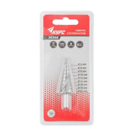 Картинка Сверло ступенчатое 4-20 мм КУРС