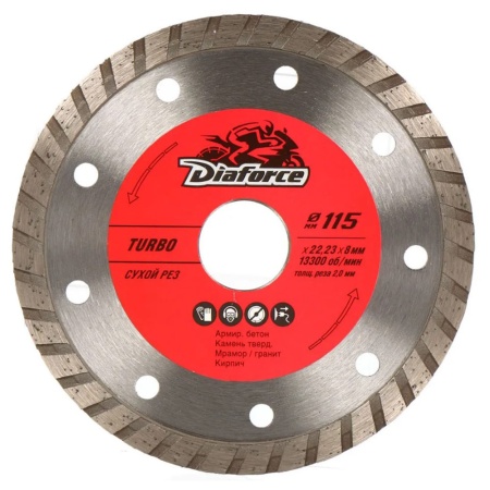Круг алмазный 115х22,23х2,0 мм Diaforce turbo