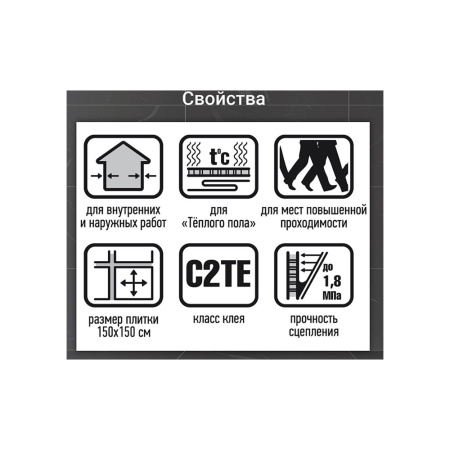 Картинка Клей плиточный высокоэластичный армированный 25 кг 160х160 см С2ТЕ Unis U-100 PolymerGEL