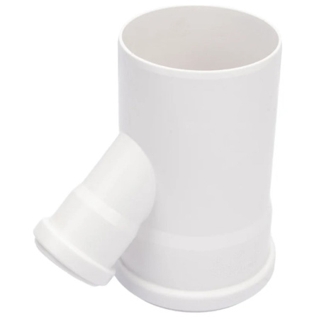 Картинка Тройник 110х50/45° для внутренней канализации бесшумный Белый Политэк