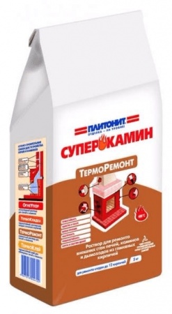 Плитонит СуперКамин ТермоРЕМОНТ 4 кг для ремонта печей и каминов