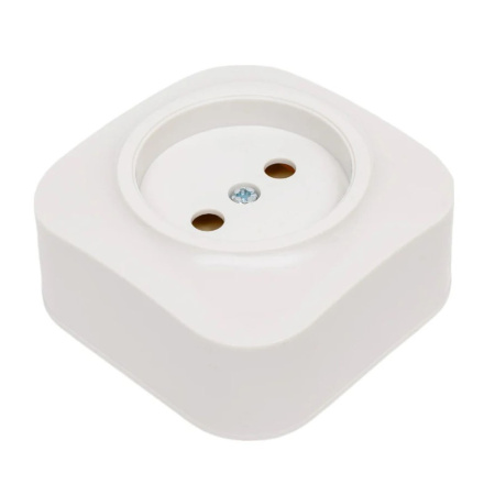 Картинка Розетка одноместная 16А IP20 250В без заземления АБС-пластик Белая TOKOV ELECTRIC ОП Frea