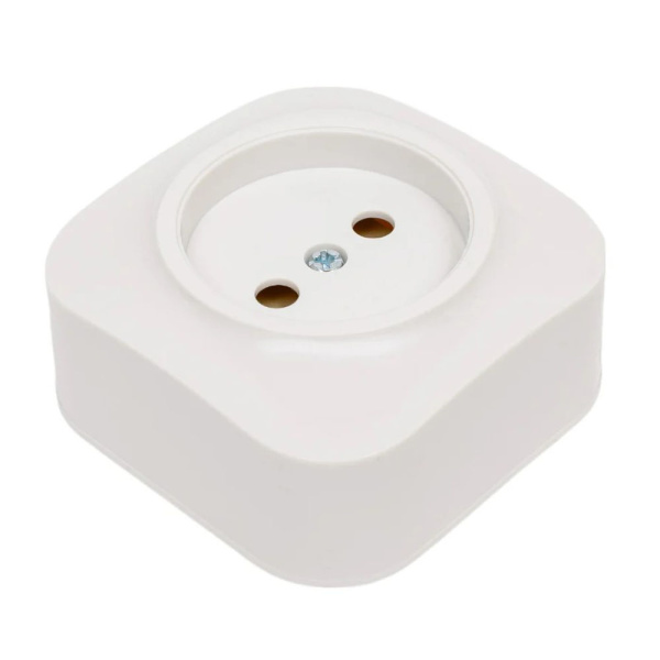 Картинка Розетка одноместная 16А IP20 250В без заземления АБС-пластик Белая TOKOV ELECTRIC ОП Frea