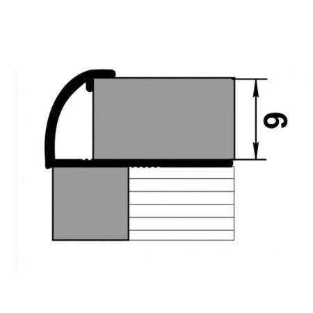 Картинка Профиль для плитки ПК -03 Лука 9 мм х 2.7 м полукруглый цвет Шампань 242 лп