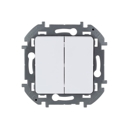 Legrand Inspiria Белый выключатель двухклавишный