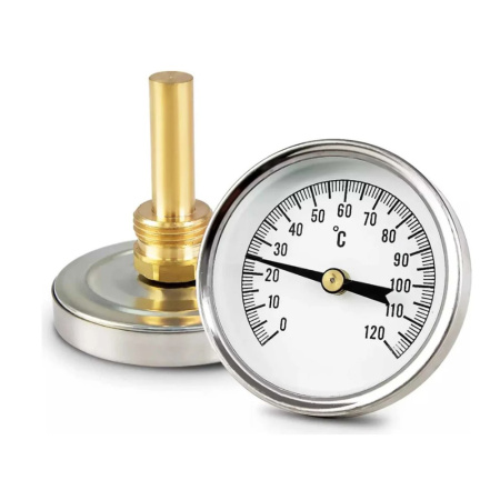 Картинка Термометр аксиальный Биметаллический от 0°С до 120°С 63 мм MVI