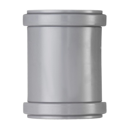 Картинка Муфта ПП 75 мм Серая двухраструбная для внутренней канализации