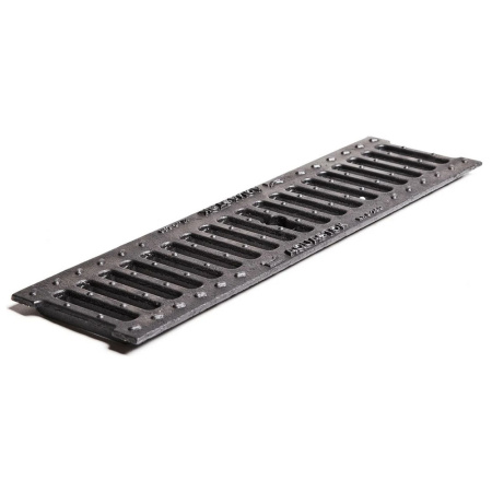 Решетка для лотка 500x136x15 мм Чугунная щелевая AQUASTOK NORMA DN100 B125