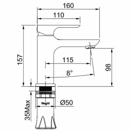 Картинка Смеситель для умывальника Черный RAGLO 9R03.10.06