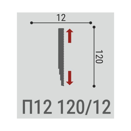 Картинка Плинтус потолочный П 12 120/12 мм 2 м Де-Багет