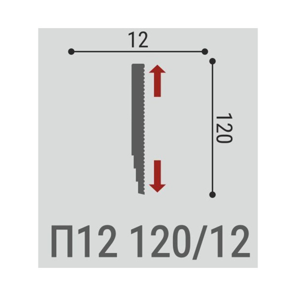 Картинка Плинтус потолочный П 12 120/12 мм 2 м Де-Багет