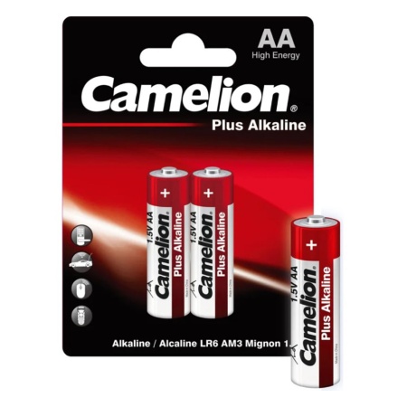 Батарейка Элемент питания алкалиновый AA/LR6 BL-2 Camelion Plus Alkaline