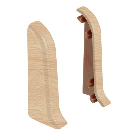 Торцевые заглушки для плинтуса К55 Комфорт 2 штуки Клен