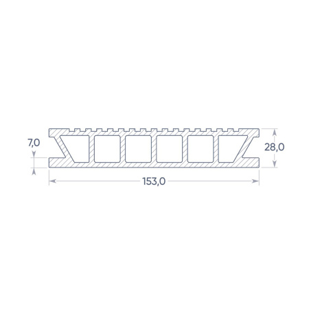 Картинка Доска террасная ДПК П7 153х28х6000 мм Серый Deckron Classic