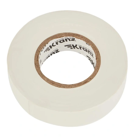 Картинка Изолента ПВХ профессиональная 19х0.18 мм 20 м Белая KRANZ