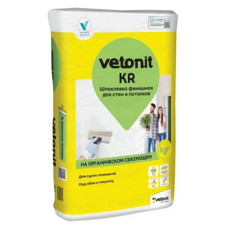 Шпатлевка финишная Белая полимерная 20 кг Vetonit KR
