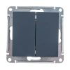 Выключатель 2 клавиши в рамку 10А механизм ATLASDESIGN Грифель Systeme Electric