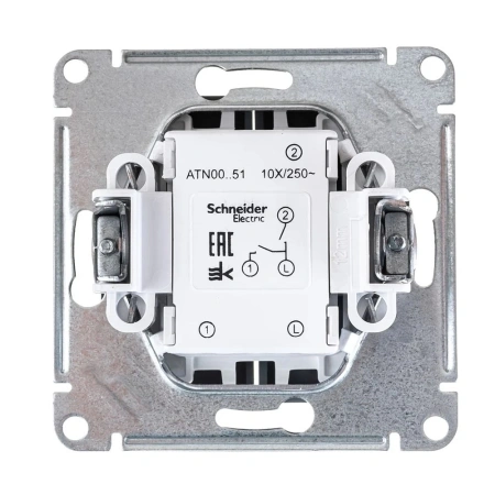 Картинка Выключатель 2 клавиши в рамку 10А механизм ATLASDESIGN Грифель Systeme Electric