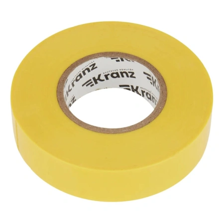 Картинка Изолента ПВХ профессиональная 19х0.18 мм 20 м Желтая KRANZ