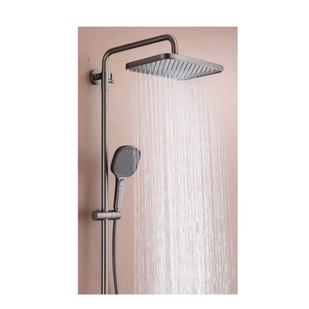 Изображение Душевая система для ванны с термостатом Графит RAGLO 9R22.26.09 Картинка Душевая система для ванны с термостатом Графит RAGLO 9R22.26.09