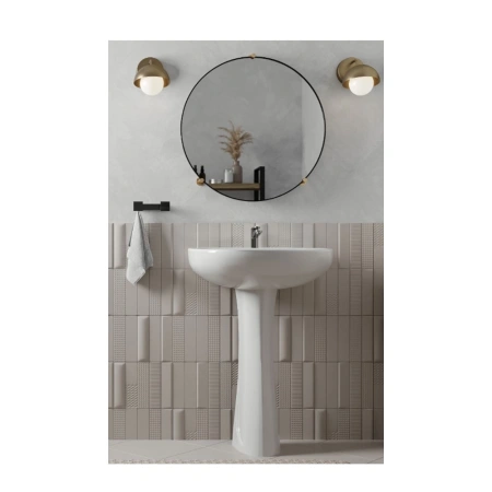 Изображение Умывальник подвесной Версия 56,5 1 отверстие под смеситель по центру Белый Santeri Картинка Умывальник подвесной Версия 56,5 1 отверстие под смеситель по центру Белый Santeri