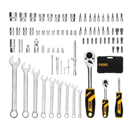 Картинка Набор инструментов пластиковый кейс 82 предмета Denzel