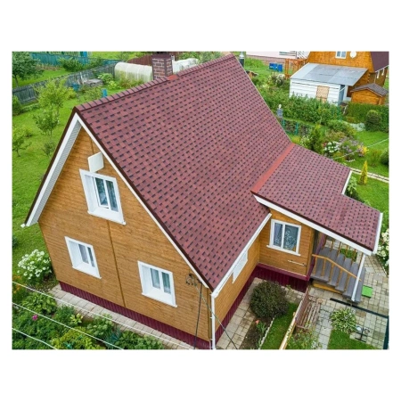 Картинка Гибкая черепица SHINGLAS коллекция Фазенда цвет Красный 2,6 м² в упаковке